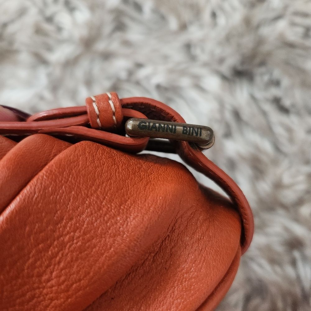 Gianni Bini Orange Leather Shoulder Bag‎ - Picture 7 of 13